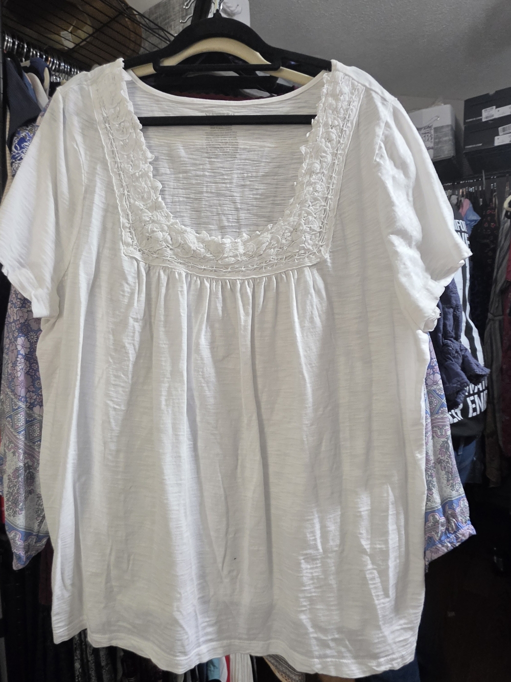 St Johns Bay White Embroidered Square-Neck Blouse